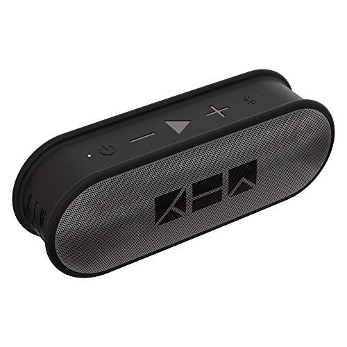 Bluetooth Waterproof Portable Speakers by Kew Labs, Wireless K1 Pill Speaker with 12hr Battery, Quality Sound and Bass, Featuring Built-in Mic for Calls with Tablet, iPhone and Samsung Etc (Grey)