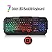 Rainbow LED Backlit Gaming Keyboard with Anti-ghosting Multimedia Control, Lumsburry Large Size USB Wired Keyboard for PC Games Office (Black)thumb 1