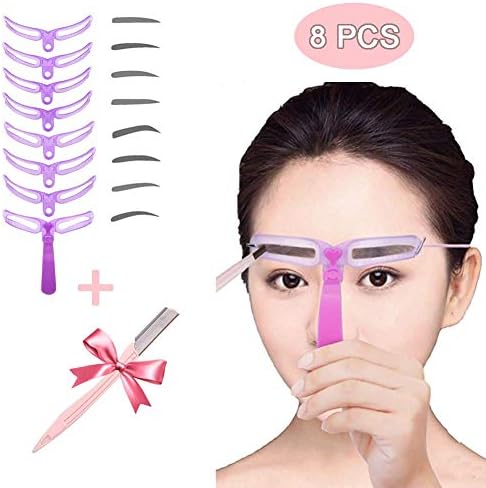 Eyebrow Stencils,8 Styles Eyebrow Shapes DIY Eyebrows Grooming Stencil Kit Shaping Templates,Eyebrow Stencils Reusable Eyebrow Drawing Guide Card Brow Shaping Template DIY Easy Makeup Tools