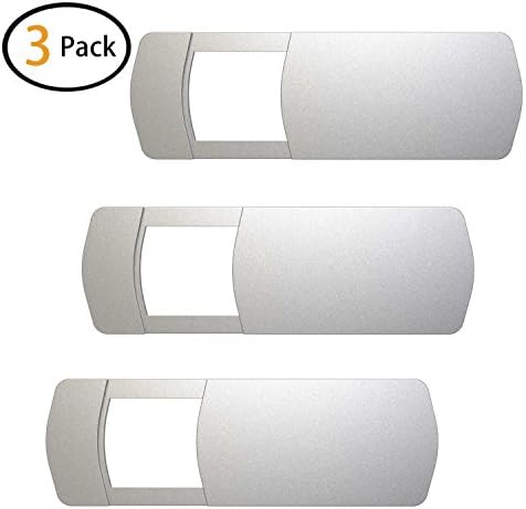 Laptop Camera Cover (3 Pack), Webcam Cover Slide MacBook Air Pro iMac iPad Notebook Surface Pro Computer Tablet Desktop PC Monitor, Camera Sliding Blocker Utra Thin Privacy Slider - Silver