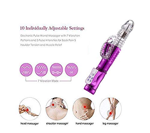 dingling372 Rabbit Toys for Women and Couples - Wireless C -litor M -assager - 12 Speeds - T -hrusting R -otating Beads - Large Size - Purple