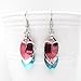 Transgender pride earrings, chainmail scales; pink, white, light blue