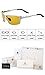 HD Polarized Anti-Glare Safety Glasses for Night Driving and outdoor activities (Silvery Frame1, Yellow)