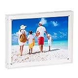 Acrylic Picture Frame 5x7, Thicker Acrylic Sides Clear Double Sided Acrylic Photo Frames Frameless Desktop Display Free Standing Double Sided Magnetic Picture Display.