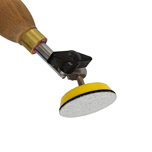 Wood Turning Lathe Sanding Tools Hand Held Bowl Sander with 13" Handle 2" Discs