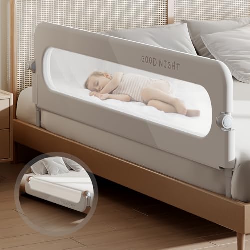 strenkitech Toddler Bed Rails for Crib | Foldable Bed Rail for Toddlers | Portable Baby Bed Rails Guard Bumper for Baby Kids | Safe Bed Side Rail for Twin, Queen, King, Full Size Beds (48inches)