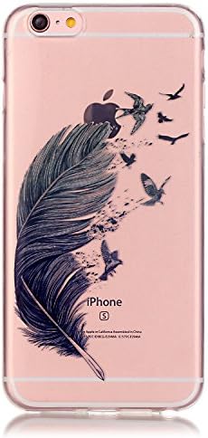 iPhone 6 plus Case, iPhone 6S Plus Case, Weline Ultra Slim Thin Soft Flexible TPU Silicone Crystal Clear Scratch-Proof Protective Back Case Cover for Apple iPhone 6 Plus/6s plus- Big Feather Birds