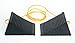 BUNKERWALL Pack of 2 (One Pair) Wheel Chock Blocks On 4 Foot Rope - Small - Heavy Duty Black Rubber 5