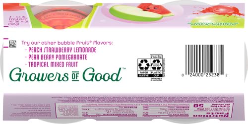 DEL MONTE BUBBLE FRUIT SOUR APPLE WATERMELON FRUIT CUP SNACKS, 3.5 OZ (PACK OF 1, 4 COUNT)