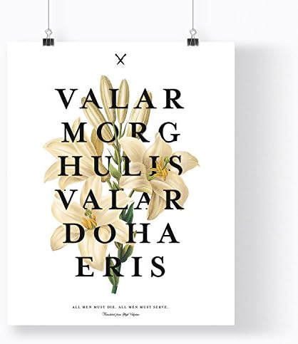 That Black Dot 8x10 Valar Morghulis, Valar Dohaeris Print, Game of Thrones Modern Giclee Typographic Wall Art Print