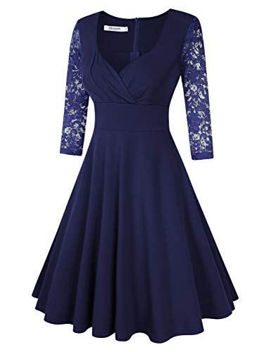 KOJOOIN-Damen-Vintage-Kleid-Cocktailkleid-Abendkleid-Rockabilly-Kleid-Taillenbetontes-KleiderVerpackung-MEHRWEG