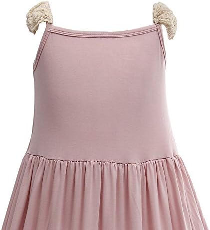 Everweekend Girls Ruffles Maxi Dress Lace Fly Sleeve Cotton Party Dress