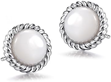 925 Sterling Silver Round Cut Natural Gemstone Multi-Type Stones Rope Stud Earrings