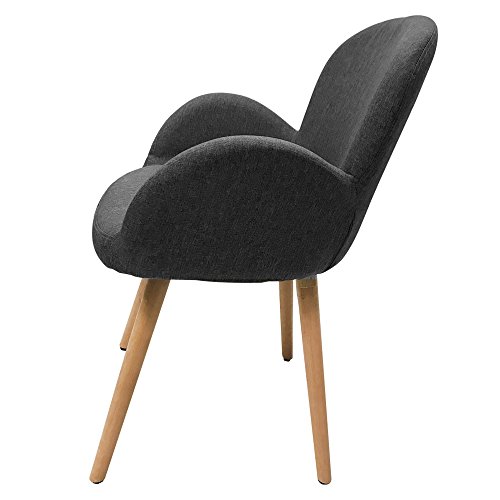 MCTECH-2-sedie-per-sala-da-pranzo-sale-conferenze-cucina-ufficio-Sgabello-da-Cucina-con-braccioli-e-gambe-in-legno-massello-di-rovere-Modello-G-Grigio