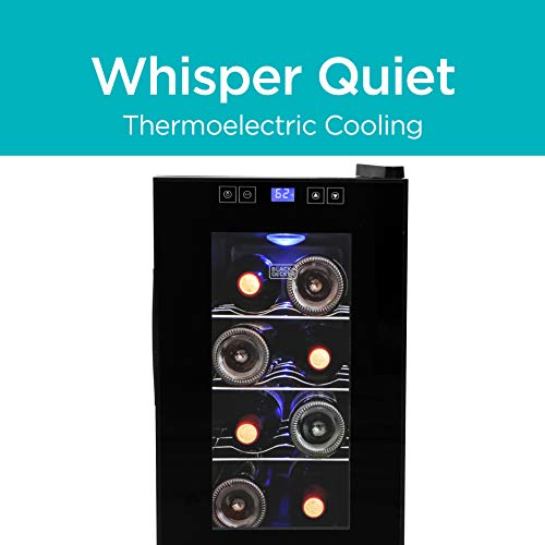 BLACK+DECKER 8 Bottle Wine Fridge, Thermoelectric, Wine Fridge Small