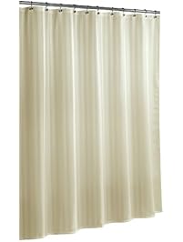 Ex-Cell Home Fashions By Appointment Woven Stripe Damask Fabric Shower Curtain Liner, Champagne