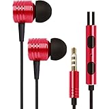 Gadget.Cool Metal Like 3.5mm In-Ear Earphone with Built-in Microphone and Controller for Android iPhone iPad iPod MP3 Media Player (Red)