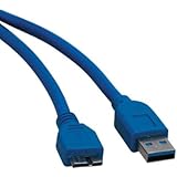 Tripp Lite U326-003 USB 3.0 Super Speed 5Gbps  (A Male to Micro B Male) Device Cable (3 Feet, Blue)