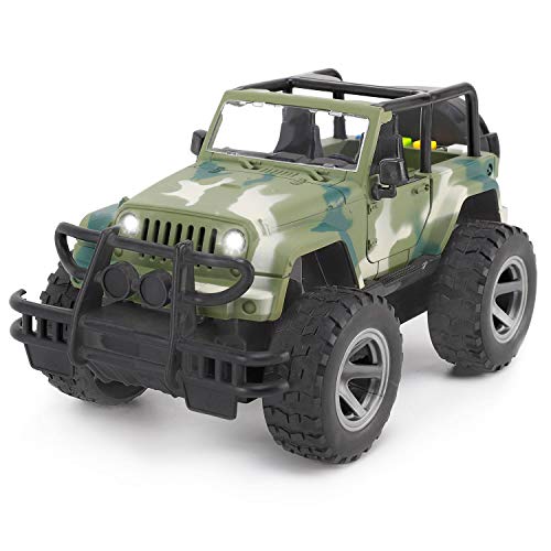 Friction Powered Off-Road Wrangler Vehicle 1:16 Realistic Toy Jeep Car with Lights & Sounds