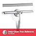 10 inch Shower Squeegee for Shower Doors with Suction Cup Hook & Extra Rubber Blade Bathroom Squeegee Shower Cleaner Glass Wiper Stainless Steel Shower Squeegee for Shower Doors/Mirror/Windows