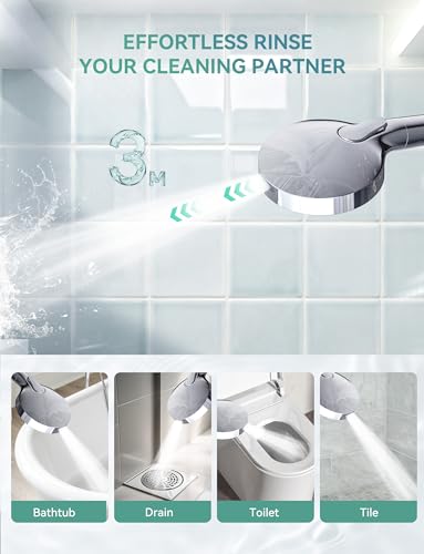 Magichome Filtered Shower Head with Handheld, High Pressure 10-Spd Detachable Chrome Showerhead with Stainless Hose, Water Softener Filter Beads for Hard Water - Remove Chlorine, Reduce Dry Itchy Skin
