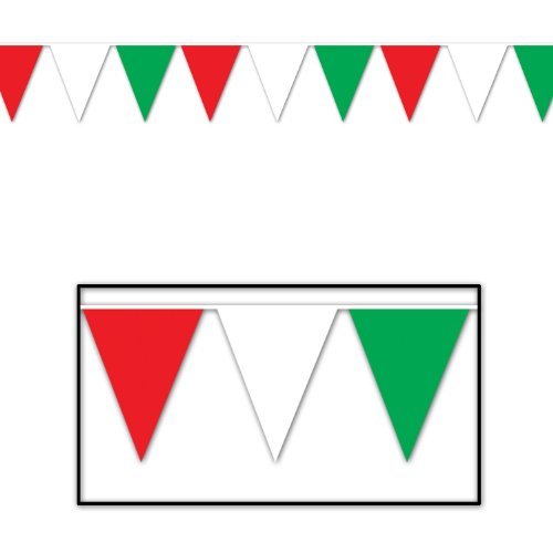 Beistle 50702-RWG Outdoor Pennant Banner, 17 by 30-Feet, Red White Green - //coolthings.us