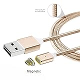 2.4 A Micro USB Charging Cable Magnetic Adapter Charger for Samsung Android LG (Golden)
