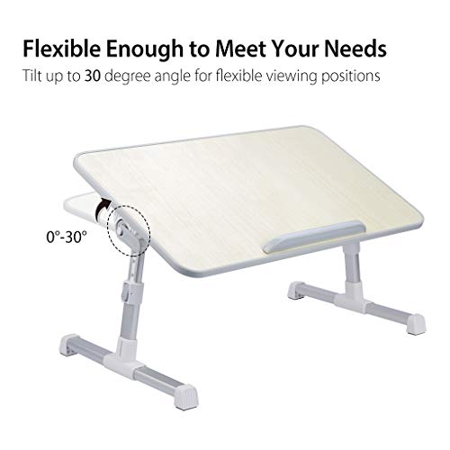 Neetto Height Adjustable Laptop Bed Table, Portable Lap Desk with