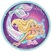 Our Deluxe Mermaid Barbie Birthday Party Supplies Pack For 12 Guests With Dessert Plates and Napkins, Tablecover, Cutlery, Cups, 12 Mermaid Tail Necklaces, Mermaid Swirl Decorations, and Exclusive Pin