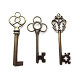 Aokbean Mixed Set of 30 Vintage Skeleton Keys in Antique Bronze - Set of 30 Keys