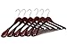 JS HANGER Wooden Extra-Wide Shoulder Suit Hangers for Coat and Pants, Walnut Finish, 6-Pack