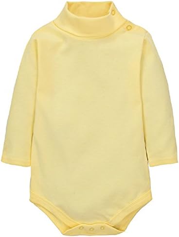 Sunnysame Baby Fall Clothes Cotton Long-Sleeve Turtleneck Bodysuit One-Piece -6MYELLOW