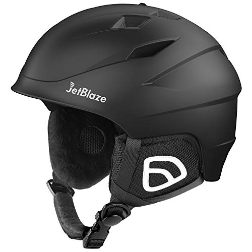 JetBlaze Ski Helmet, Snowboard Helmet, Snow Helmet for Men Women Youth (Black, M)