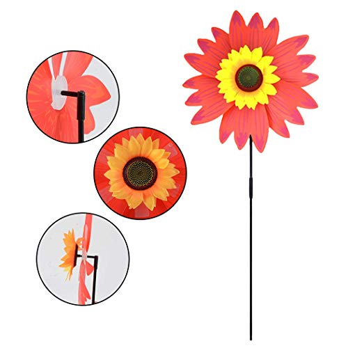 B bangcool Sunflower Garden Spinner Lawn Pinwheels Wind Spinners Sunflowers Garden Party Pinwheel Wind Spinner for Patio Lawn & Garden(6PCS)
