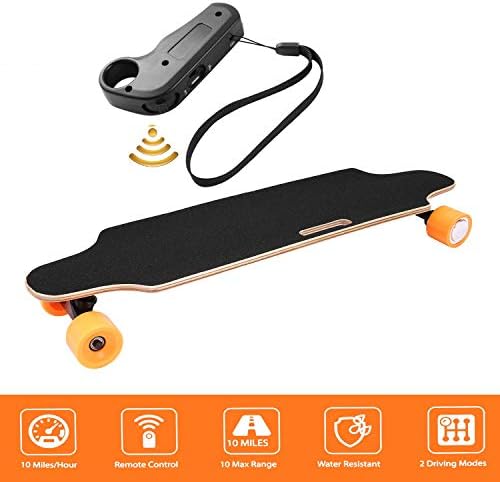 shaofu Electric Skateboard Youth Electric Longboard with Wireless Remote Control, 12 MPH Top Speed, 10 Miles Range (US Stock)