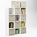Home-Complete Storage Cubes - 8-Piece Collapsible Storage Bin Set for Shelves - For Organizing the Home, Office, Playroom, and Nursery (Beige)