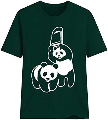 Plus Size Shirt for Women Fashion Casual O-Neck Tee Top Print Cute Panda Short Sleeve T-Shirt Top Blouse Activewear