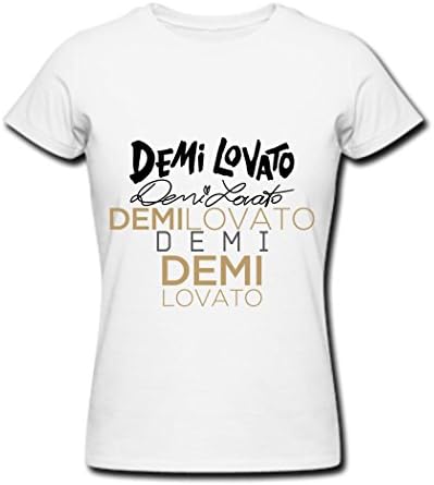 ZHEDZU Women's Demi Lovato Logo Cool T Shirt Cotton White L