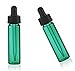 MagnaKoys 2 Dram 1/4 oz Emerald Glass Vials w/ Straight Black Bulb Eye Glass Droppers for Essential Oils & Liquids (pack of 2)