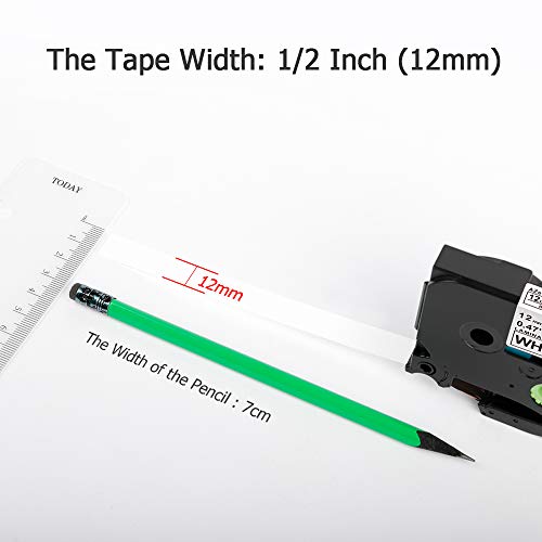 Oozmas Compatible Label Tape Replacement for P-touch 12mm 0.47 Inch TZe Tapes TZE-131 231 431 531 631 TZ Tape Compatible with Brother Ptouch PT-1280 D210 D400 D600 H100 1880 1890 Label Maker, 5 Pack