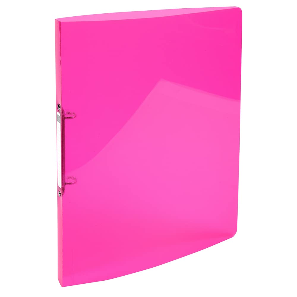 Exacompta - Ref. 54674E - Iderama flexible PP binder - 2 round rings, diameter 15 mm - Spine 20 mm - External dimensions: 32 x 25 cm - A4 file format - Colour: pink