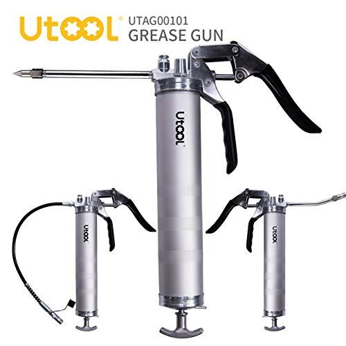 UTOOL Grease Gun, 8000 PSI Heavy Duty Pistol Grip Grease Gun Set with