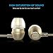 UiiSii HM7 Metal Headphones with Microphone Stereo Earbuds Bass Earphones Headset for Apple iOS and Android Smartphones PC Tablet(Gold)