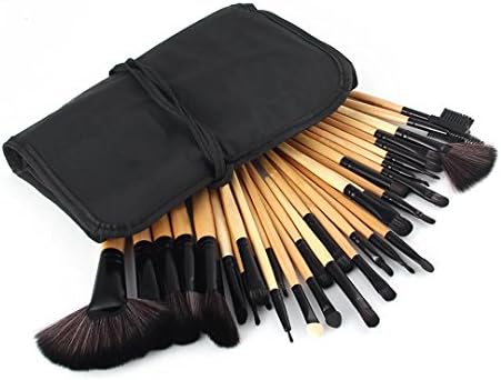 Professional 32Pcs Makeup Brushes Set Cosmetics Eyebrow Contouring Foundation Brush +Makeup Brush Bag 5 Color Pincel Maquiagem wooden black