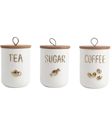 Rae Dunn By Magenta COFFEE Ceramic LL Medium 8 x 5 Canister (White