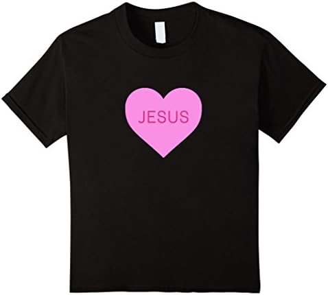 unisex-child I Love You Jesus Pink Heart God Christian Faith Emoji Shirt 4 Black