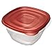 Rubbermaid TakeAlongs 5.2-Cup Deep Squares Food Storage Containers, 4-Pack, Chili Red
