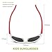 RIVBOS RBK003 Rubber Flexible Kids Polarized Sunglasses Age 3-10 (White)