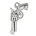 Housweety 50PCs Charm Pendants Gun Shape Silver Tone 21mmx11mm(7/8
