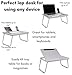 Sofia + Sam Lap Tray with Tablet & Phone Slots – Metal Folding Legs – Lap Desk with Tilting Top – Laptop Stand – Breakfast Serving Bed Tray – Greythumb 4